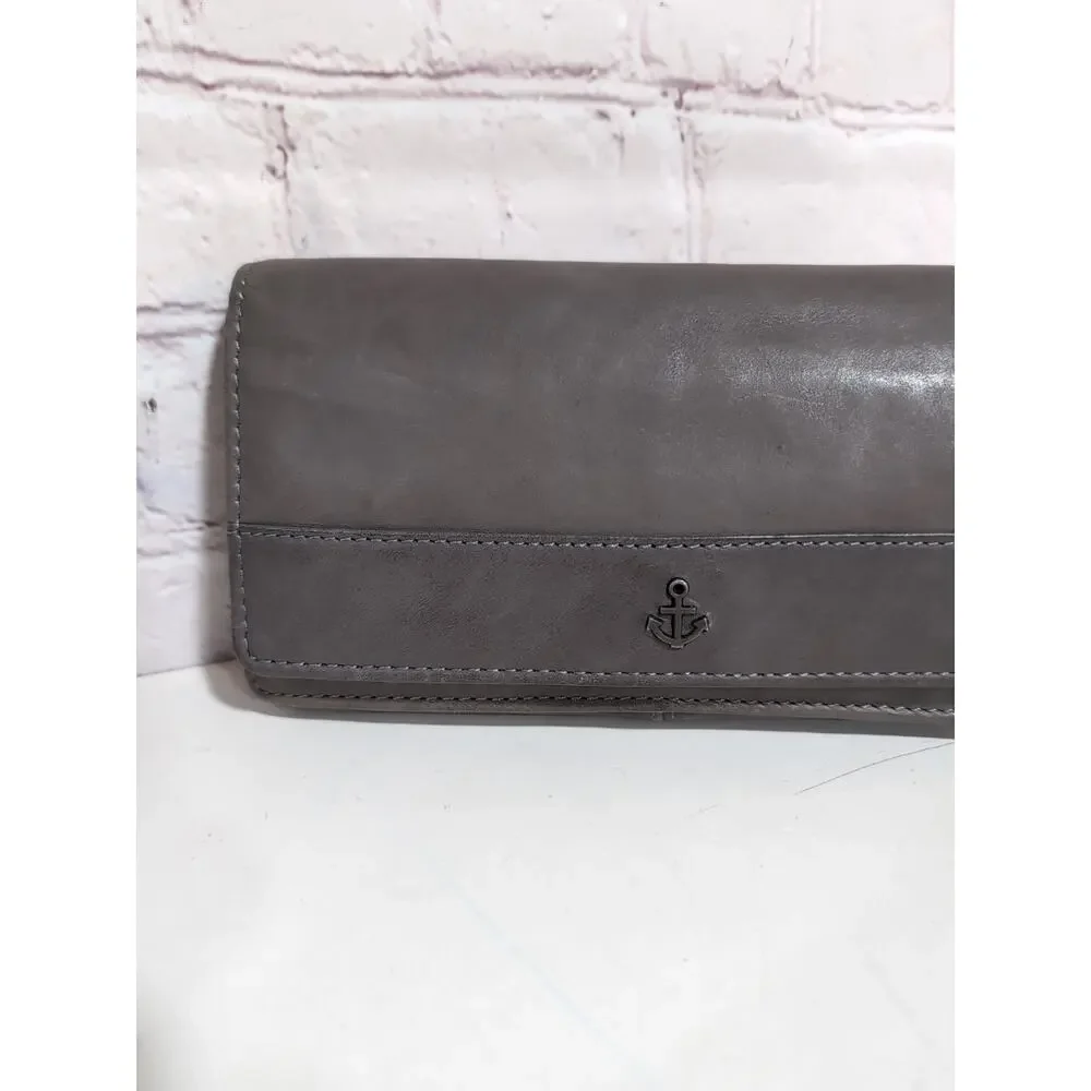 Harbour 2nd Luja Gray Leather Wallet Bi Fold Wallet NWOT 7 X 4 - Picture 2 of 11